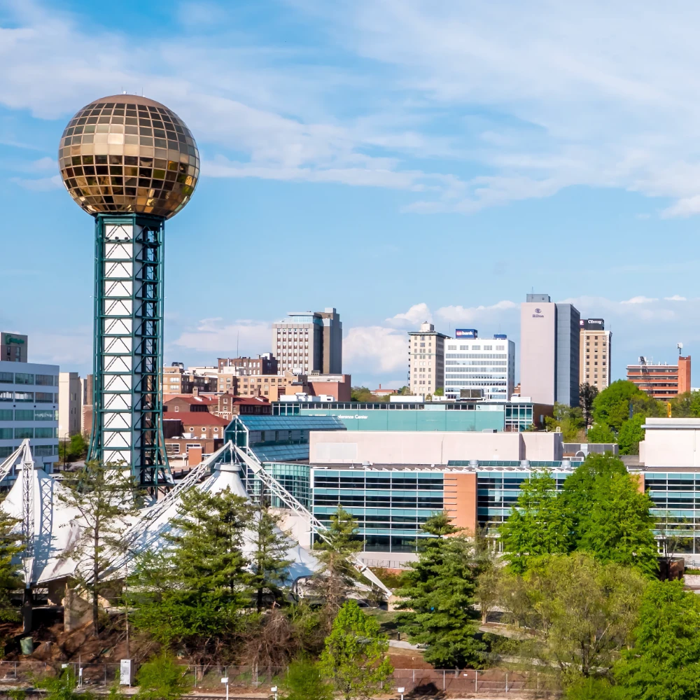 Contact A Medicare Beacon Overlooking downtown Knoxville, TN with the Sunsphere clearly in the foreground